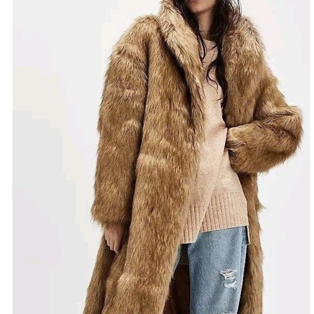 Magaschoni Faux Fur Midi Coat. Fall Indiesleaze grittyboho grunge punk rocker